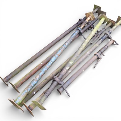 Lot 186 - A collection of seven acrow props, 180cm long (7)