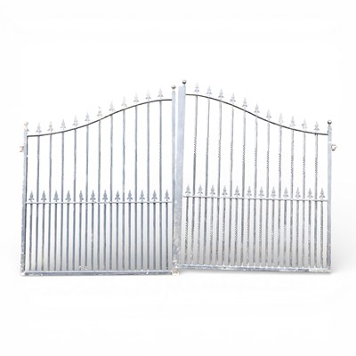 Lot 56 - A pair of large wrought iron gates, each 218 x...