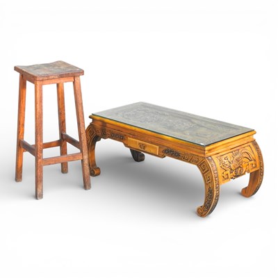 Lot 442 - A mid 20th century Chinese carved hardwood...