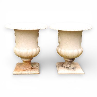 Lot 51 - A pair of stone effect garden pots, 50cm high (2)