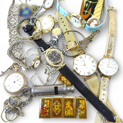 Lot 138 - A gold plated ladies open faced pocket watch,...