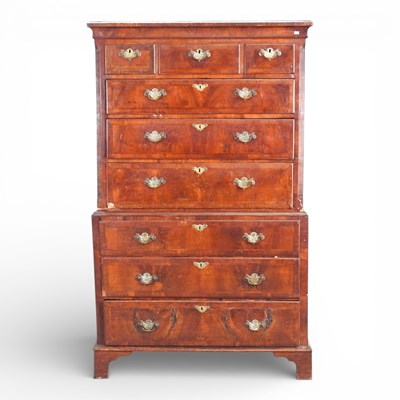 Lot 189 - A George III walnut and crossbanded chest on...
