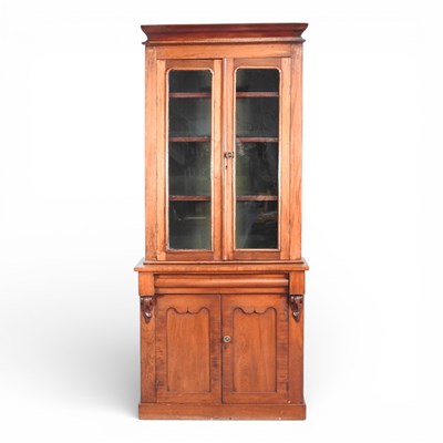Lot 234 - A Victorian mahogany cabinet bookcase, on a...
