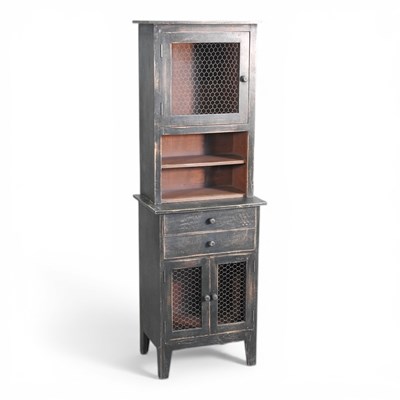 Lot 564 - A green painted pine side cabinet