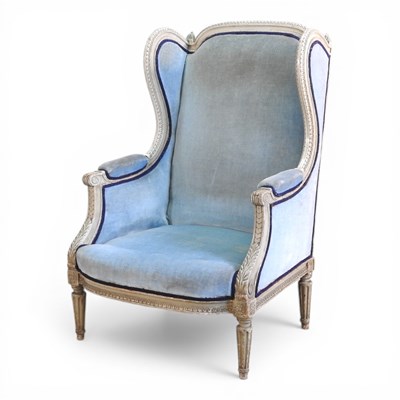 Lot 596 - An early 20th century French blue upholstered...