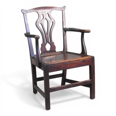 Lot 637 - A George III oak and ash Chippendale style...