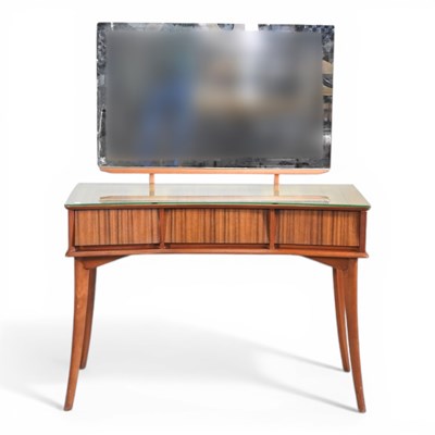 Lot 482 - A 1960s hardwood dressing table, containing...