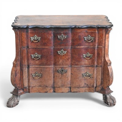 Lot 86 - A 19th century continental walnut serpentine...