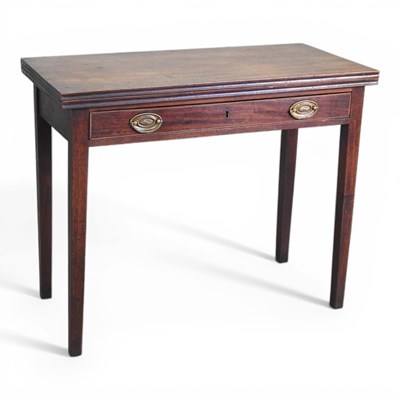 Lot 560 - A George III mahogany folding tea table, with...