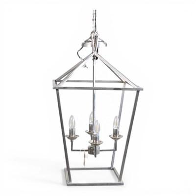 Lot 208 - A chrome Darlana style lantern ceiling light,...