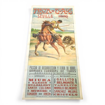 Lot 76 - A very large vintage Spanish bull fighting...