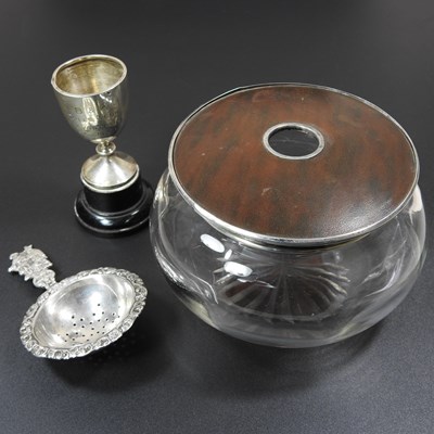 Lot 54 - A Dutch metalwares tea strainer, decorated...