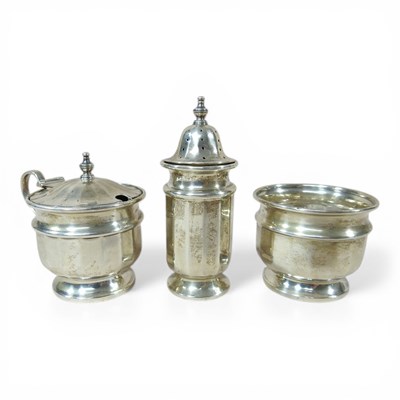 Lot 47 - An early 20th century silver three piece...