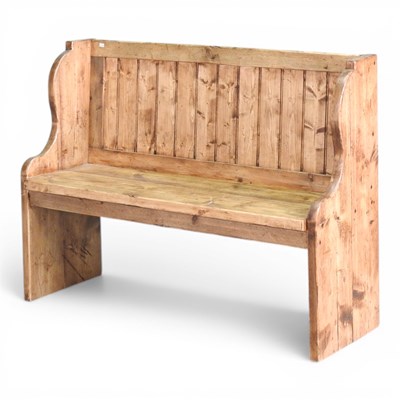 Lot 127 - A modern handmade pine settle, with a boarded...