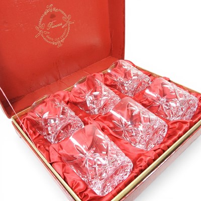 Lot 655 - A set of John Jenkins cut glass tumblers, cased
