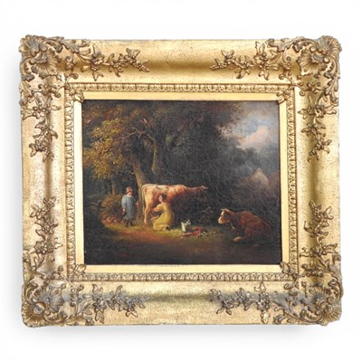 Lot 154 - C Moray, 19th century, milkmaid, signed and...