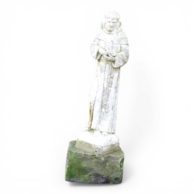 Lot 78 - A cast stone garden statue of a saint, 95cm high