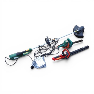 Lot 385 - An electric garden strimmer, together with a...