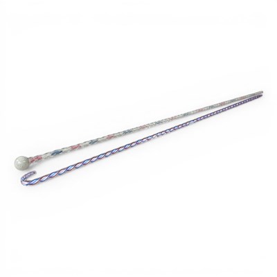 Lot 203 - A 19th century glass walking cane, together...