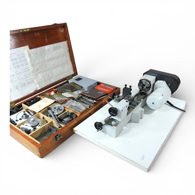 Lot 574 - An Emco lathe, 48cm wide, together with a...