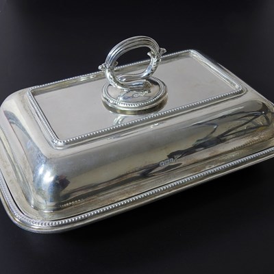 Lot 41 - An early 20th century silver entree dish and...
