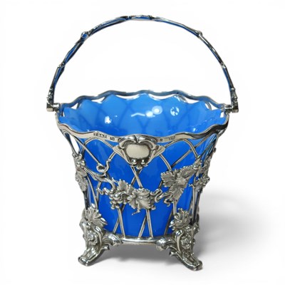 Lot 34 - A Victorian silver openwork basket, having a...
