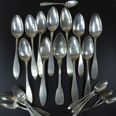 Lot 114 - A set of seven 19th century continental silver...