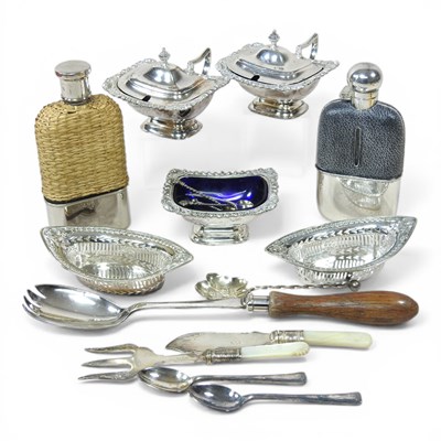 Lot 324 - A hip flask, together with another and a...