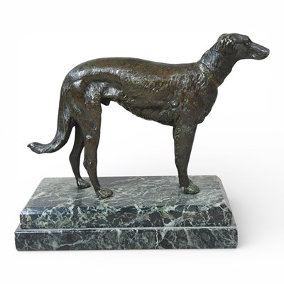Lot 120 - A Vienna style bronze sculpture of a Borzoi...
