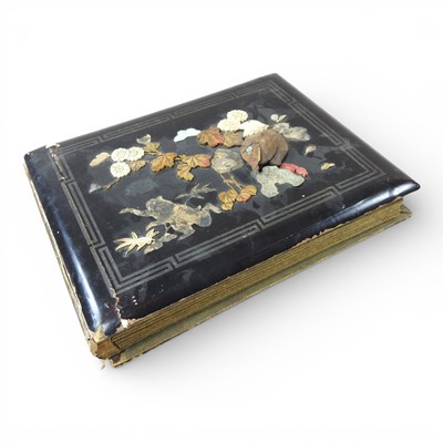 Lot 24 - A 19th century Japanese shibayama postcard...