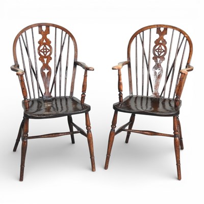 Lot 486 - A pair of early 20th century wheelback...