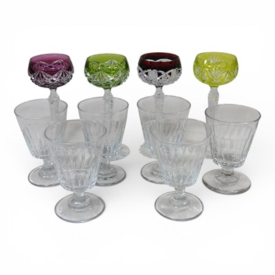 Lot 379 - A set of four Bohemian coloured overlaid cut...