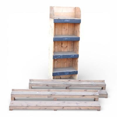 Lot 605 - A wooden shop display stand, 50cm wide,...