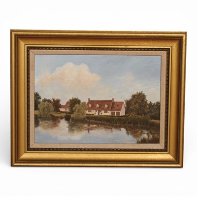 Lot 437 - Edna J King, Thrandeston, Norfolk, oil on...