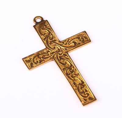 Lot 7 - A 9 carat gold crucifix pendant, 1.6g