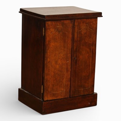 Lot 372 - A Victorian walnut tabletop cabinet/chest