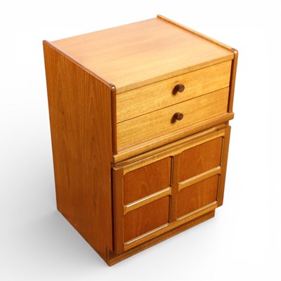 Lot 144 - A mid-century teak cupboard, w.52cm.