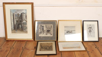 Lot 389 - A collection of pictures, to include an...
