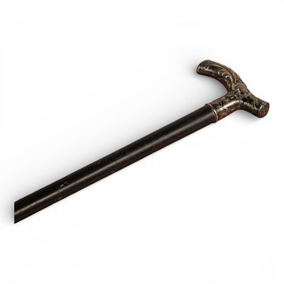 Lot 226 - A walking stick, having an unmarked white...