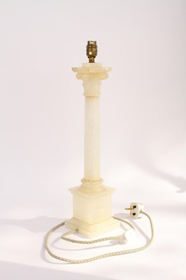 Lot 359 - An alabaster Corinthian column lamp, h.53cm.