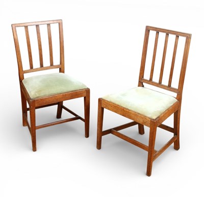 Lot 601 - A pair of George III fruitwood stick back...