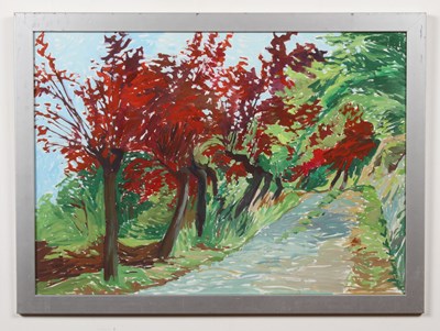 Lot 304 - Ahmed Mahood (b.1937), Path through trees,...