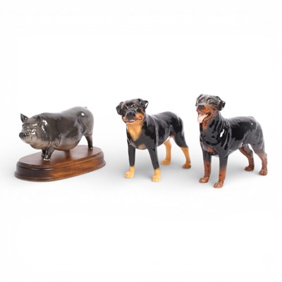 Lot 133 - A Beswick rottweiler dog, together with a...