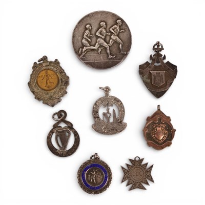 Lot 83 - A collection of sporting medals, several...