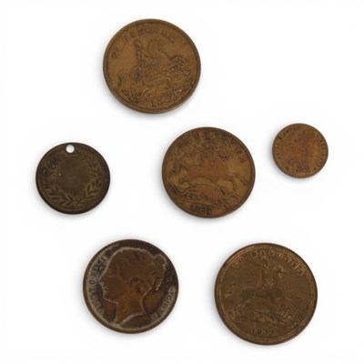 Lot 93 - A collection of coins, to include an 1837 To...