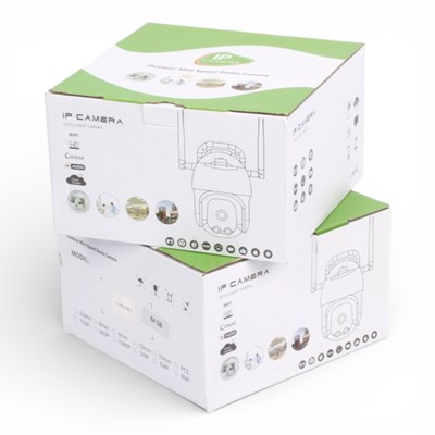 Lot 477 - Two white dome home security cameras, in...