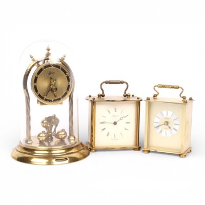 Lot 629 - Three clocks, including two carriage clocks...