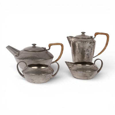 Lot 179 - A Liberty & Co. Tudric pewter tea set, circa...