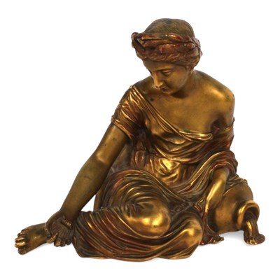 Lot 376 - A 19th century Neoclassical bronze figurine...