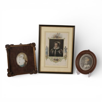 Lot 400 - Three various antique portraits